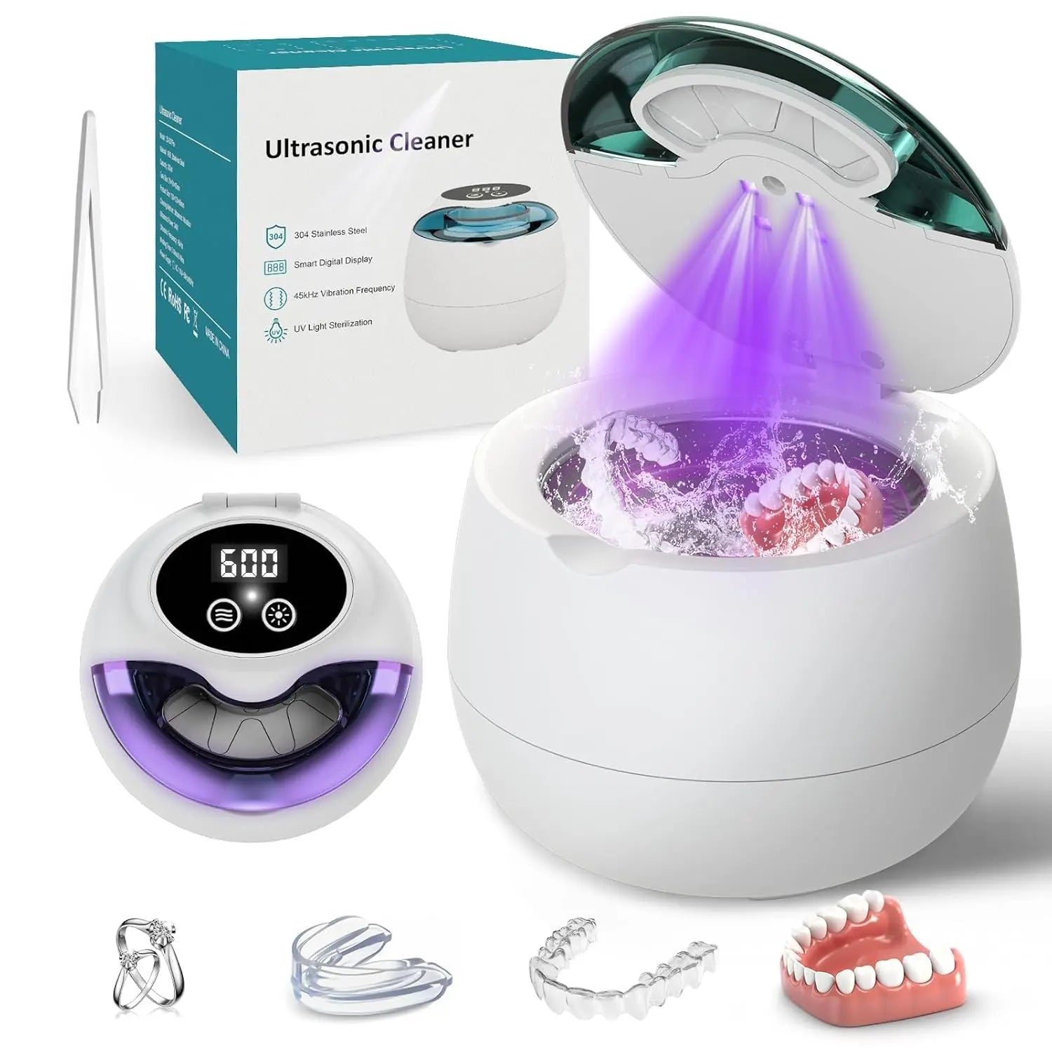 Ultrasonic Retainer Cleaner with UV Light