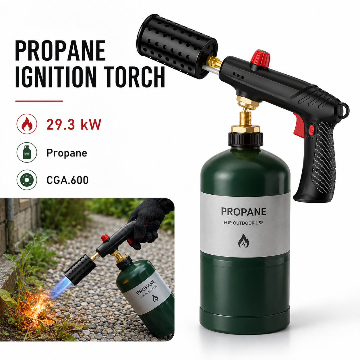 Housmax Handheld Flame Gun - Adjustable Fire Starter for Outdoor Campfires & Grilling