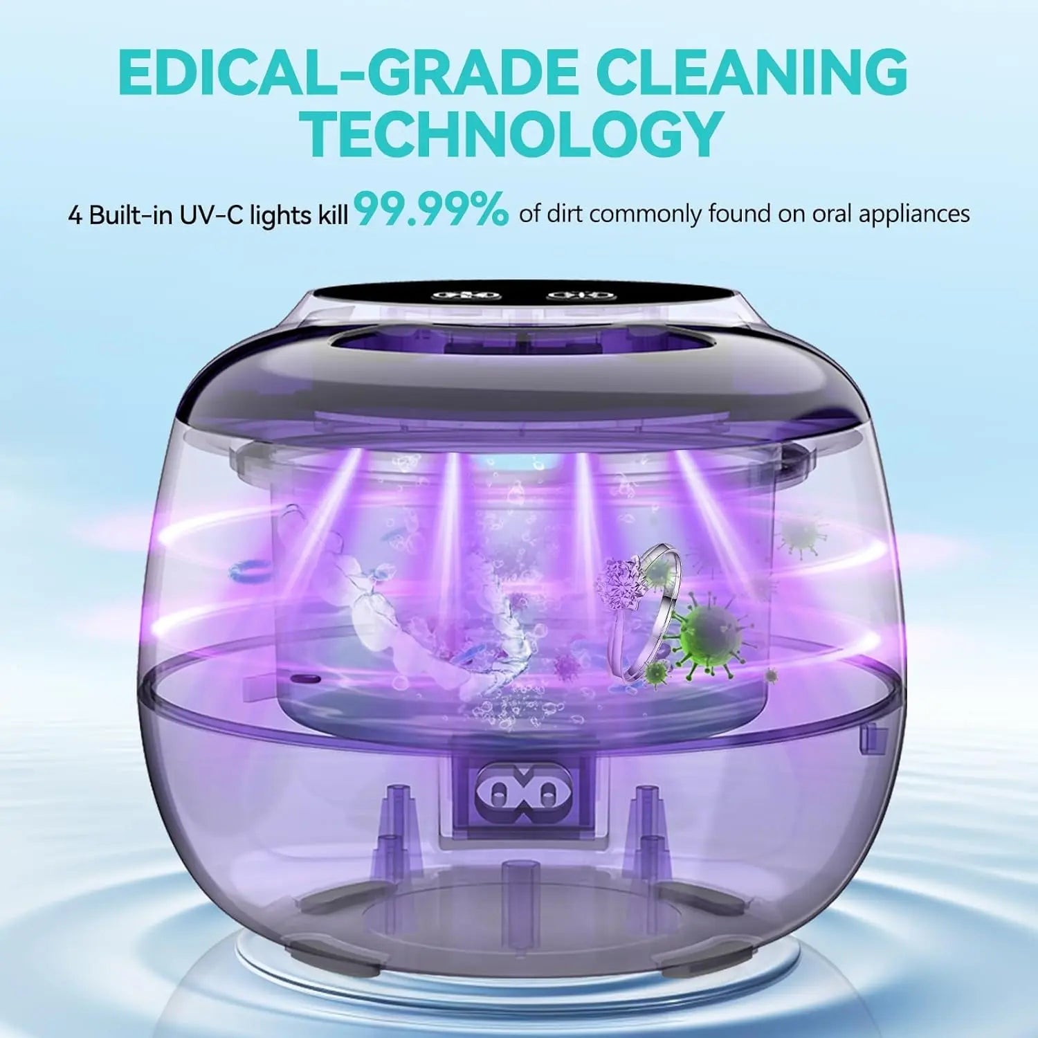 Ultrasonic Retainer Cleaner with UV Light