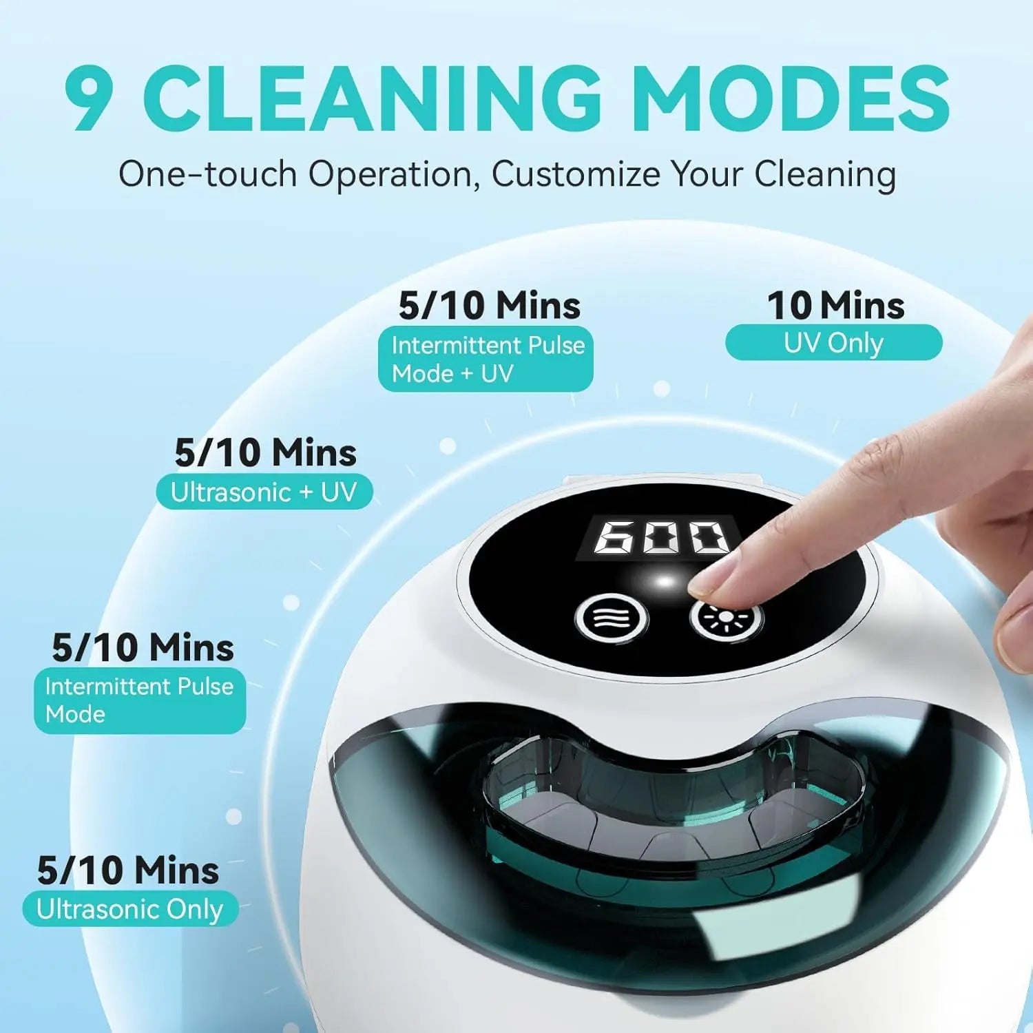 Ultrasonic Retainer Cleaner with UV Light