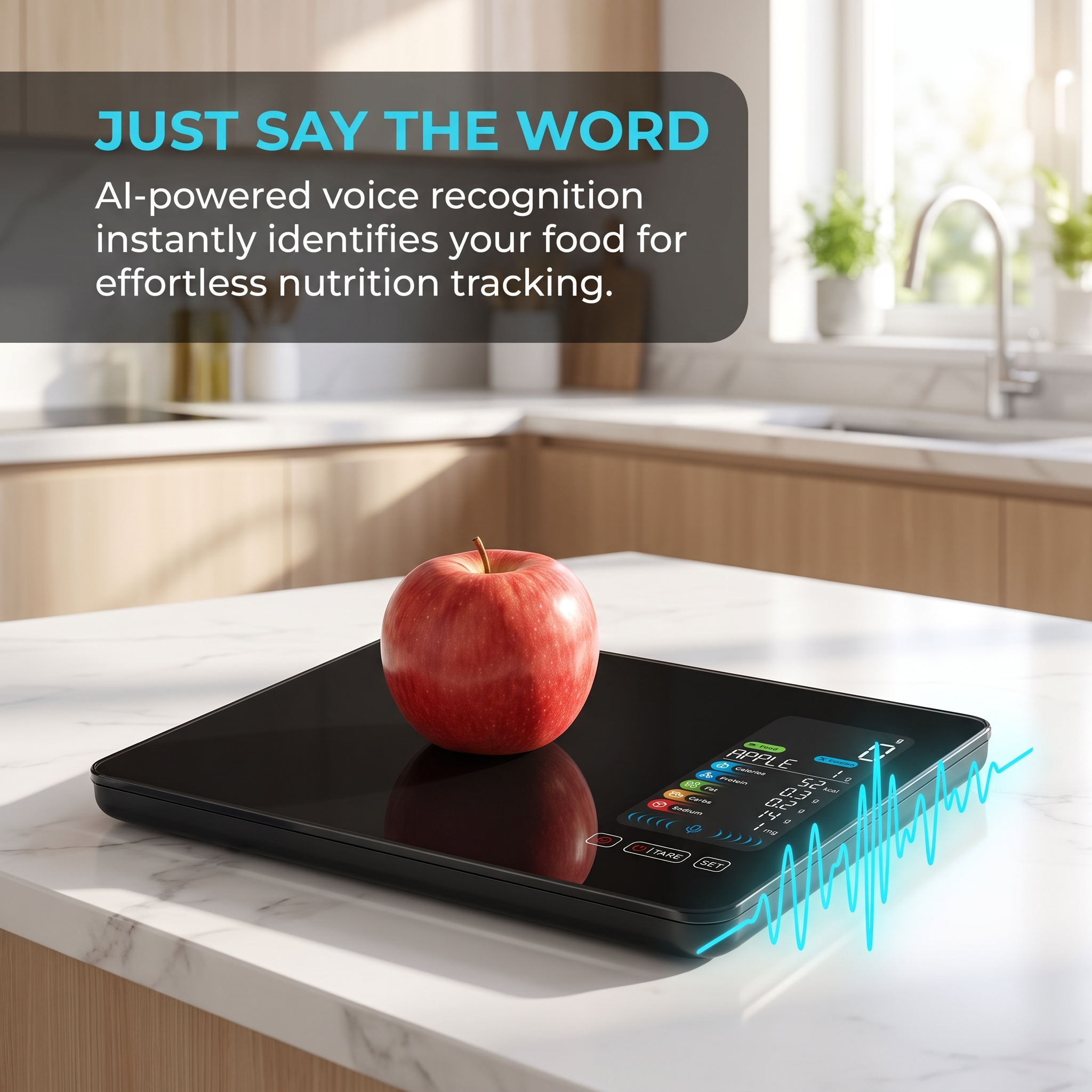 Housmax Smart Food Scale with Built-In Nutrition Database（Black）