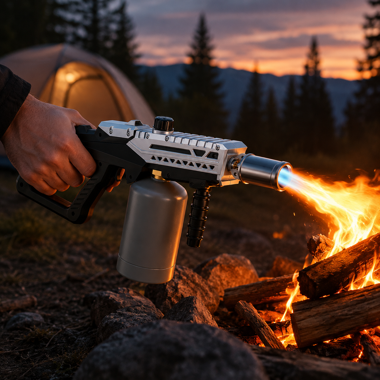 Housmax Propane Torch Gun  Adjustable Fire Starter for Outdoor Campfires & Grilling