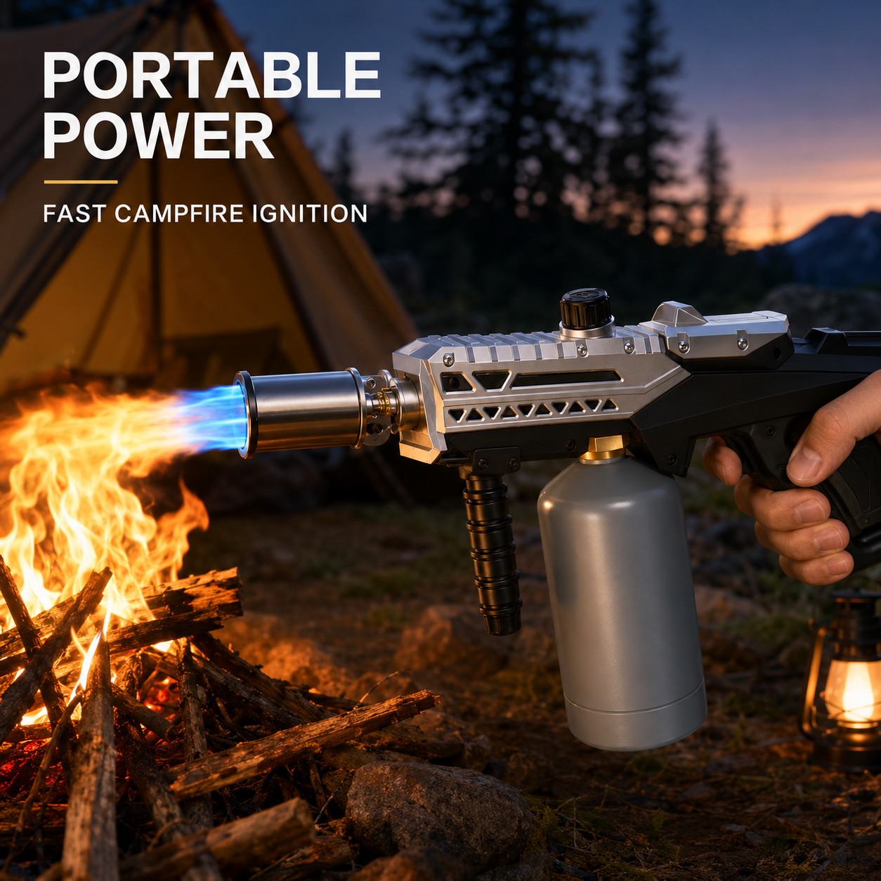 Housmax Propane Torch Gun  Adjustable Fire Starter for Outdoor Campfires & Grilling