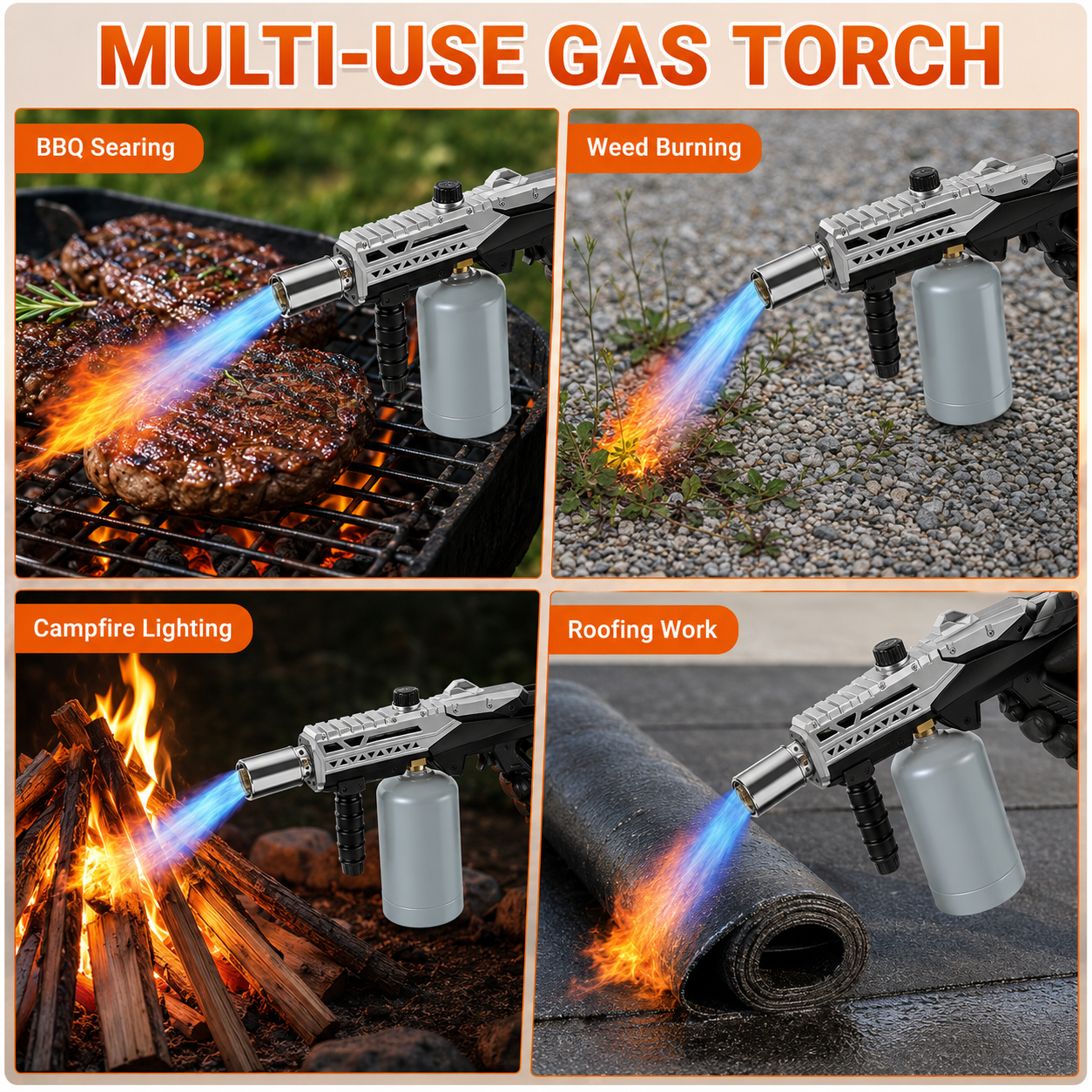 Housmax Propane Torch Gun  Adjustable Fire Starter for Outdoor Campfires & Grilling