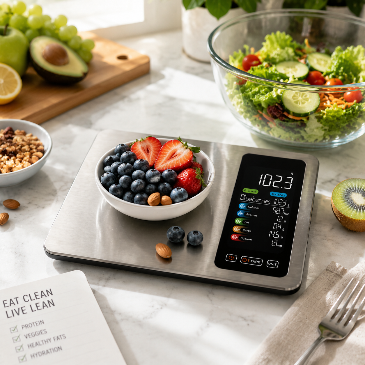 Housmax Smart Nutrition Food Scale | Digital Kitchen Scale with Calorie & Tracker