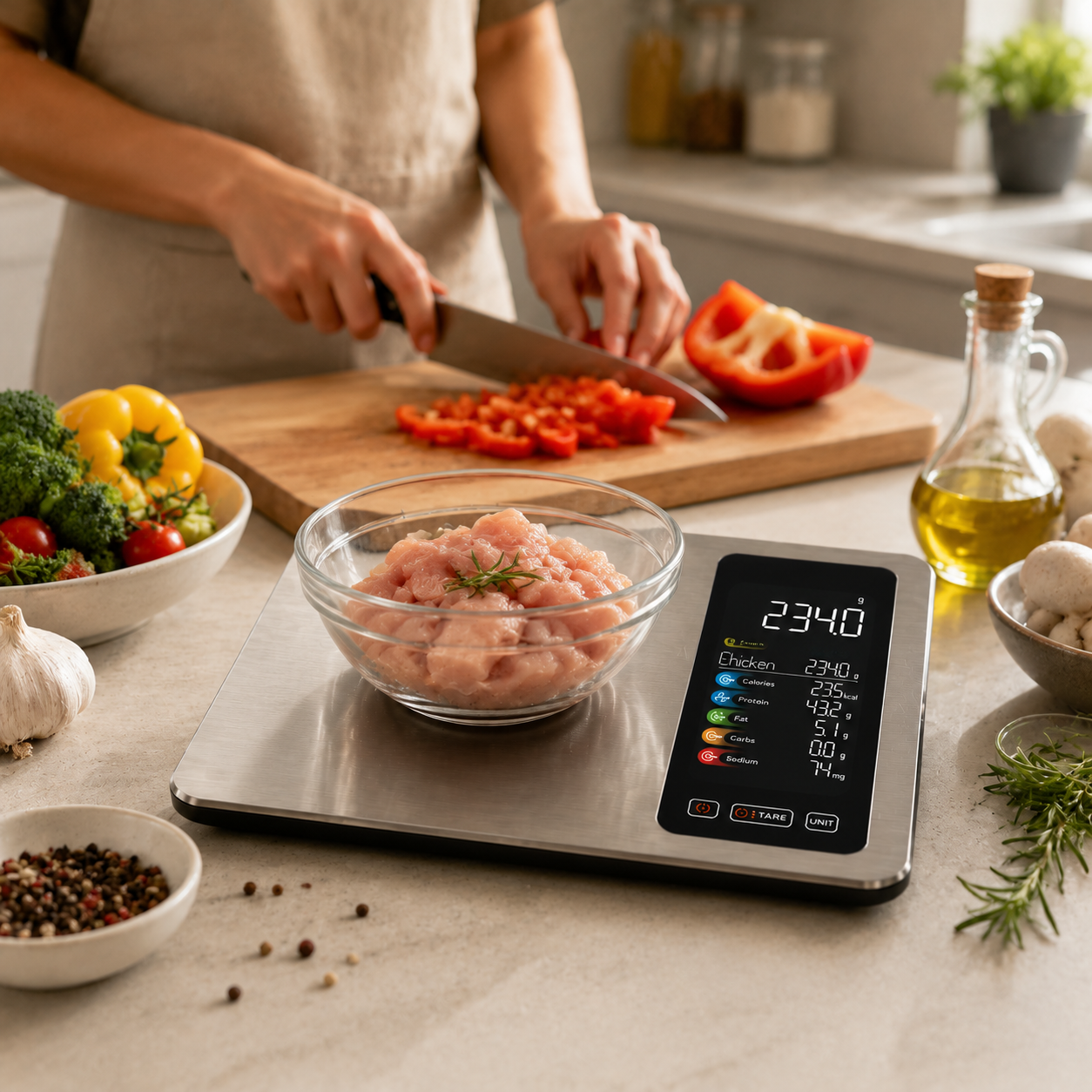 Housmax Smart Nutrition Food Scale | Digital Kitchen Scale with Calorie & Tracker