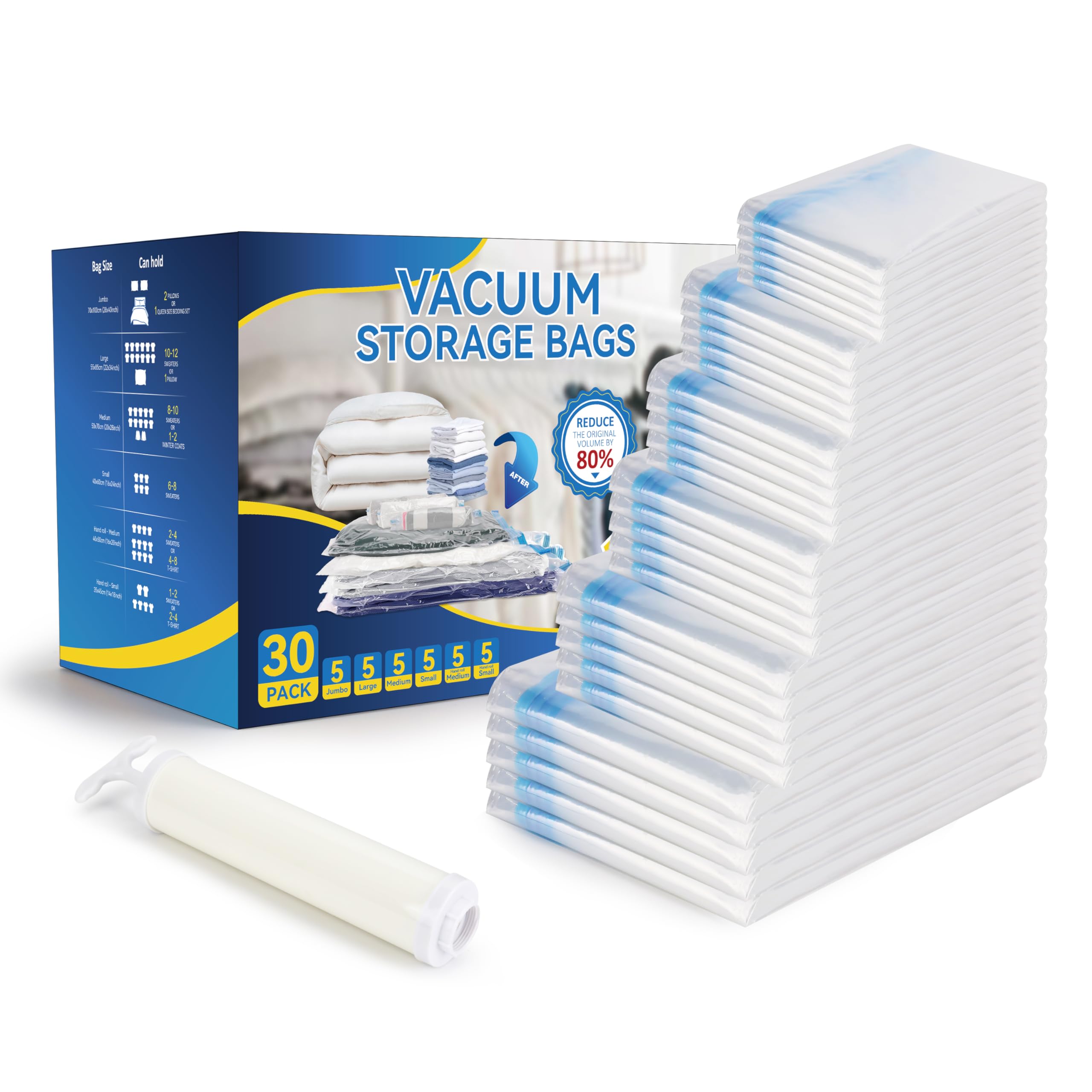 30 Pack Vacuum Storage Bags