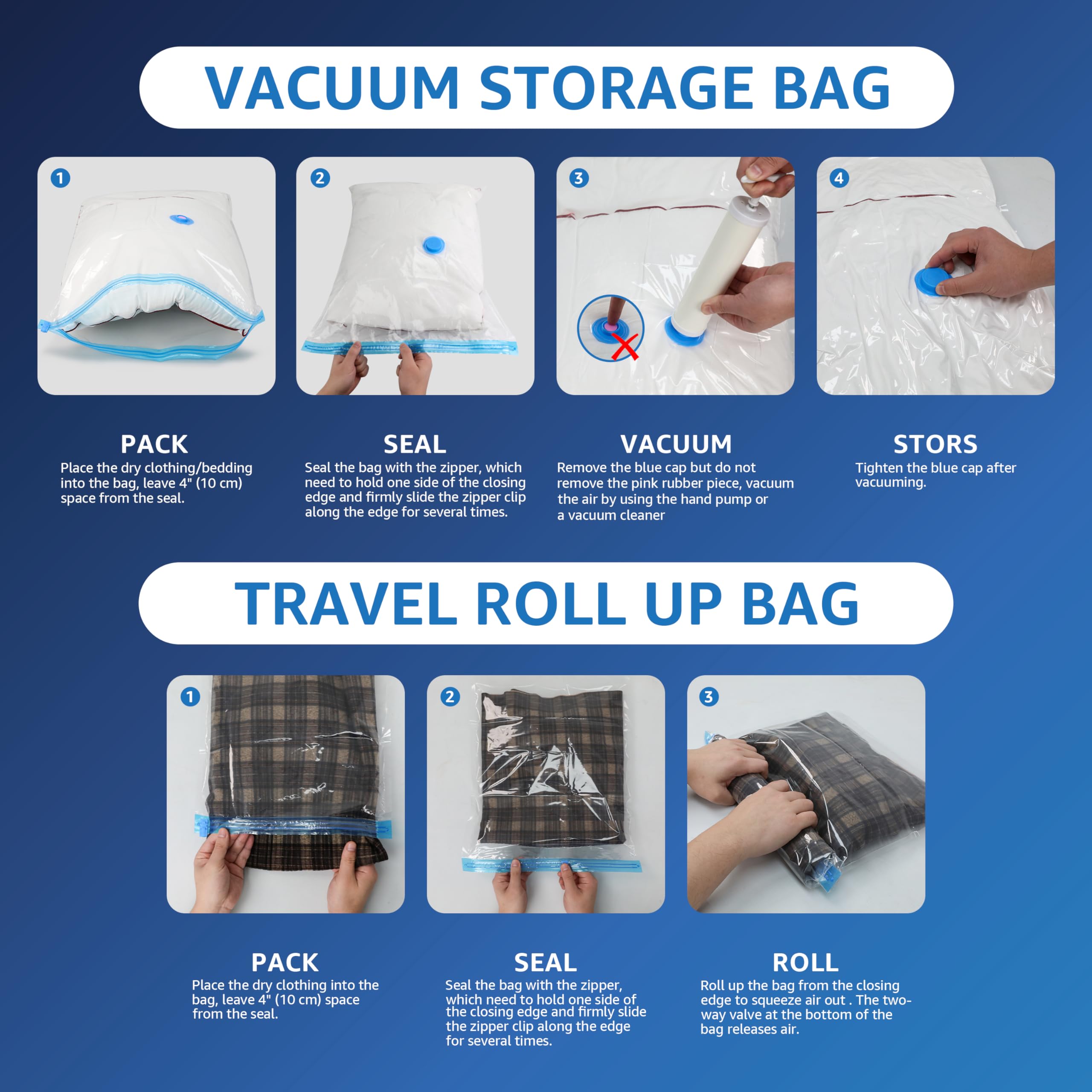30 Pack Vacuum Storage Bags