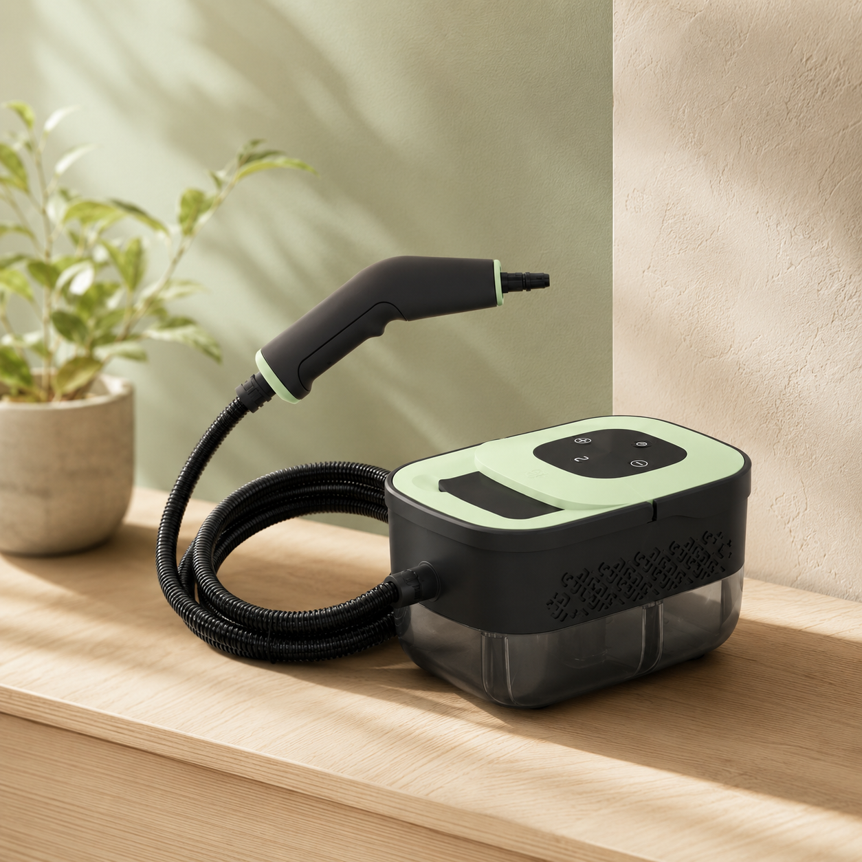 Housmax Handheld Pressurized Vapor Steamer for Chemical-Free Deep Cleaning (green)